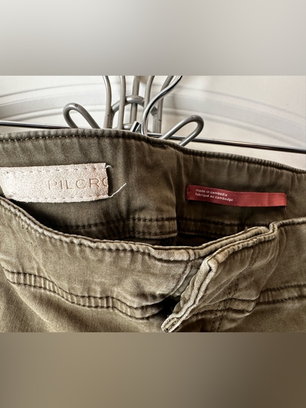 Anthropologie Pilcro Demilune Boot Olive Utility Pants - Picture 2 of 15